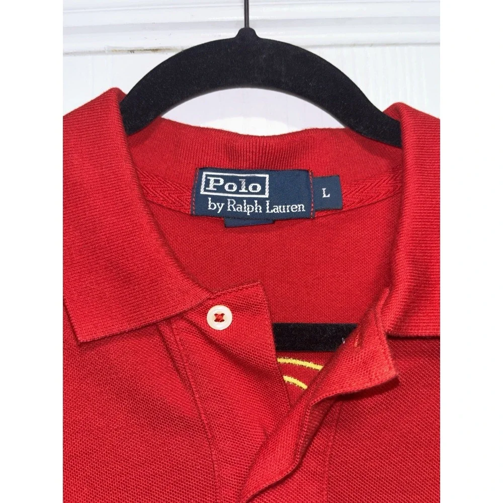 Polo by Ralph Lauren BlackWatch Polo Team Shirt Mens Large Red Big‎ Pony #2